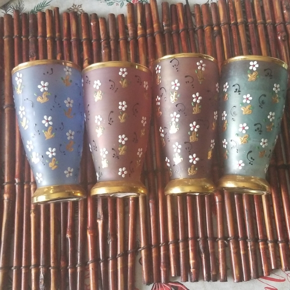 4 hand painted Anthropologie Glass Vases - Picture 3 of 7